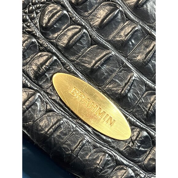 Vintage Y2K Brahmin Black Alden Croc Embossed Leather Wristlet - Picture 4 of 8